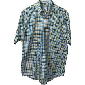 LL Bean Mens Kennebunk Sport Shirt M Wrinkle Free Traditional Fit Short Sleeve